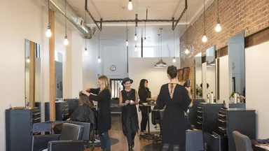 Women working in a salon.